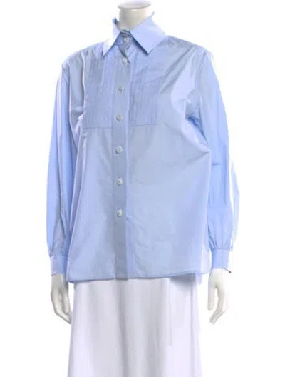 Pre-owned Chanel 2020 Long Sleeve Blouse In Blue