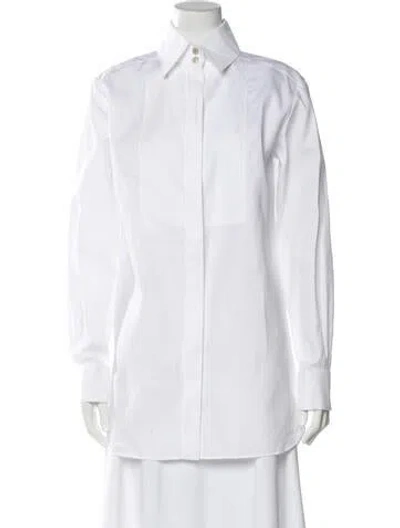 Pre-owned Chanel 2020 Long Sleeve Blouse In White