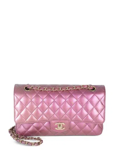 Pre-owned Chanel 2020 Medium Classic Doulble Flap Quilted Shoulder Bag In Pink