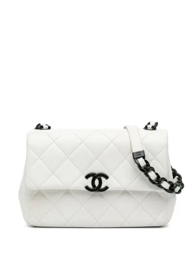 Pre-owned Chanel 2020 Medium Quilted Caviar My Everything Flap Crossbody Bag In White