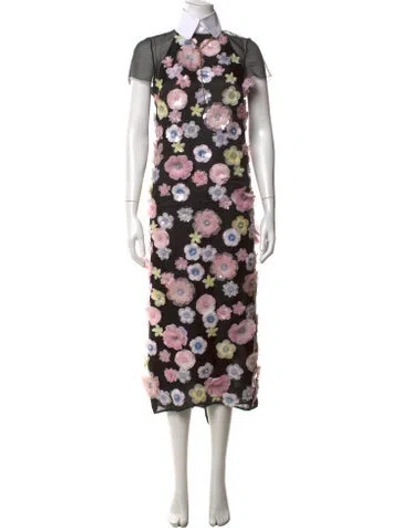 Pre-owned Chanel 2020 Midi Length Dress In Black