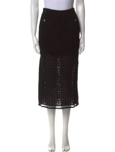 Pre-owned Chanel 2020 Midi Length Skirt In Black