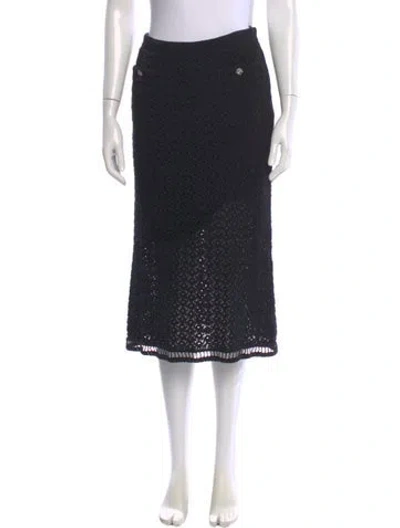 Pre-owned Chanel 2020 Midi Length Skirt In Black