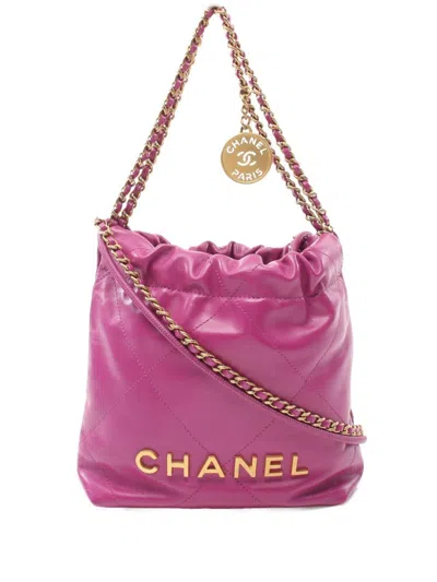 Pre-owned Chanel 2020 Mini 22 Shoulder Bag In Pink