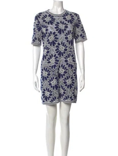 Pre-owned Chanel 2020 Mini Dress In Blue