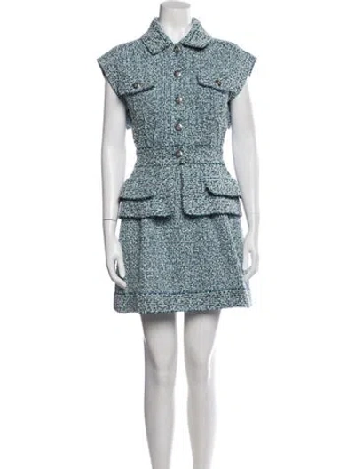 Pre-owned Chanel 2020 Mini Dress In Blue