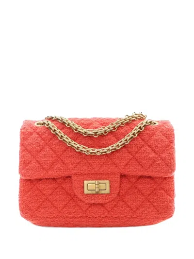 Pre-owned Chanel 2020 Mini Reissue 2.55 Tweed Single Flap 224 Crossbody Bag