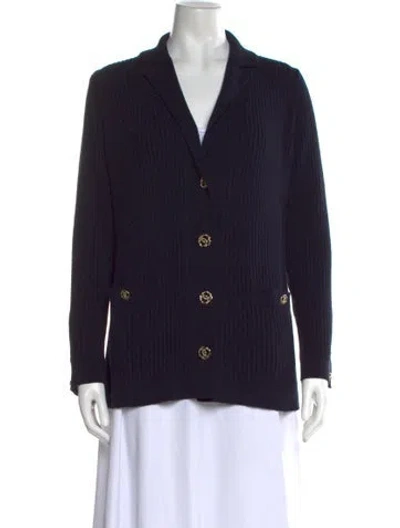 Pre-owned Chanel 2020 Open Front Sweater In Blue
