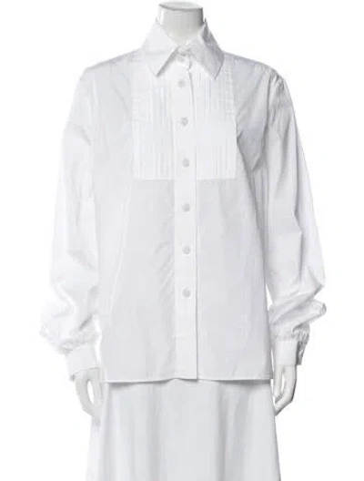 Pre-owned Chanel 2020 Paris-31 Rue Cambon Button-up Top In White