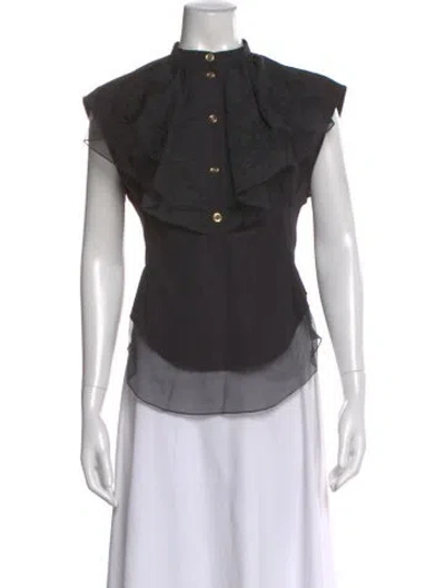 Pre-owned Chanel 2020 Patterned Blouse W/ Tags In Black