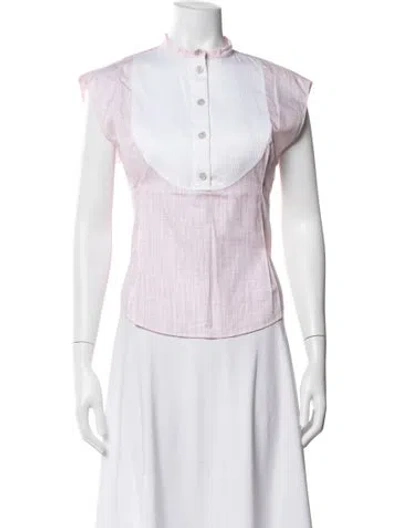 Pre-owned Chanel 2020 Plaid Print Blouse In Pink