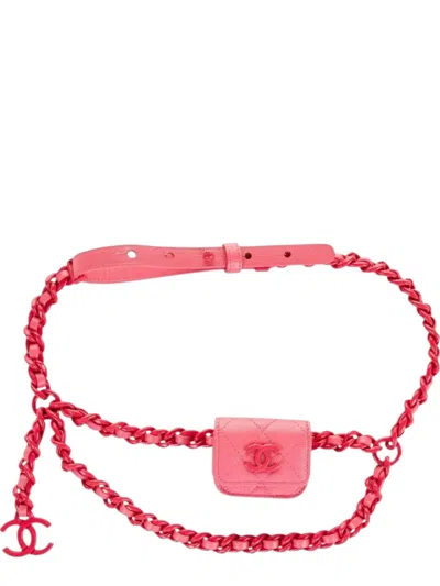 Pre-owned Chanel 2020 Quilted Belt Bag In Pink