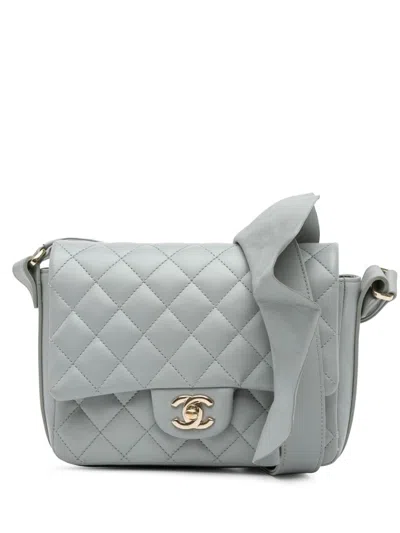 Pre-owned Chanel 2020 Quilted Calfskin Bolero De  Flap Crossbody Bag In Gray