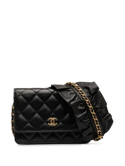 Pre-owned Chanel 2020 Romance Wallet-on-chain In Black