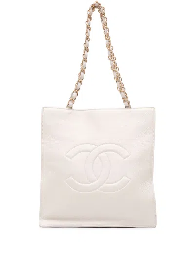 Pre-owned Chanel 2020 Shiny Aged Calfskin North South Shopping Tote Bag