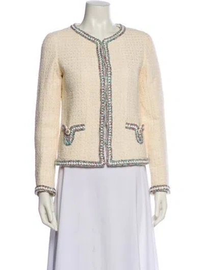Pre-owned Chanel 2020 Silk Evening Jacket In Neutral