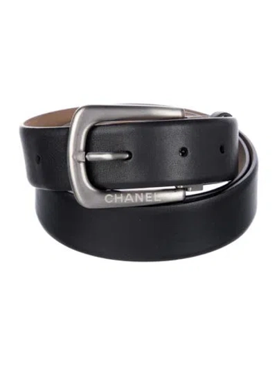 Pre-owned Chanel 2020 Skinny Waist Belt In Black