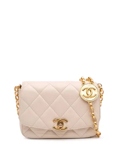 Pre-owned Chanel 2020 Small Quilted Lambskin Cc Coin Flap Crossbody Bag