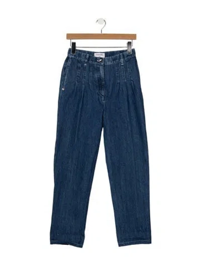 Pre-owned Chanel 2020 Straight Leg Jeans In Blue