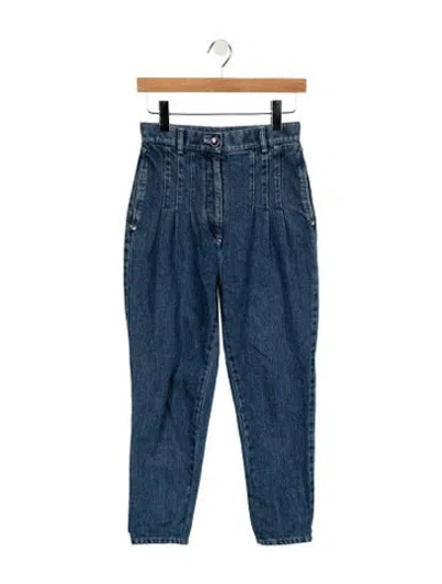 Pre-owned Chanel 2020 Straight Leg Jeans W/ Tags In Blue