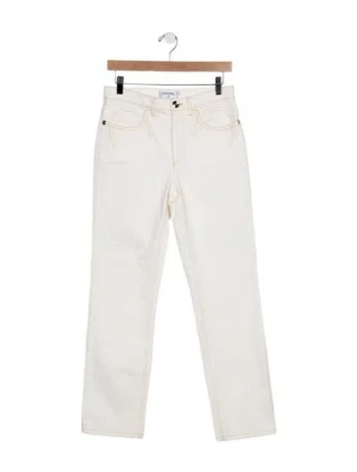 Pre-owned Chanel 2020 Straight Leg Jeans In White