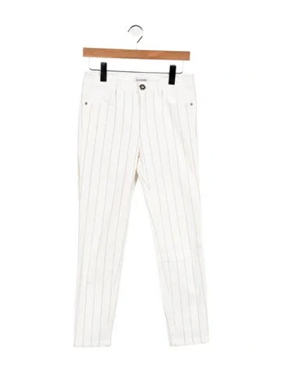 Pre-owned Chanel 2020 Straight Leg Jeans In White