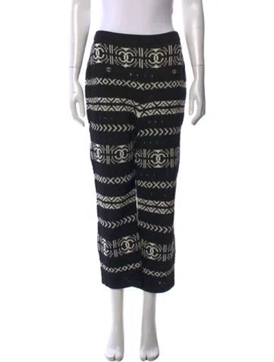 Pre-owned Chanel 2020 Straight Leg Pants In Black
