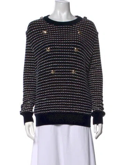 Pre-owned Chanel 2020 Striped Sweater In Black
