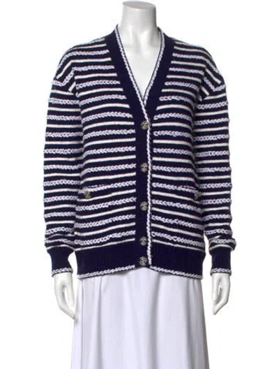 Pre-owned Chanel 2020 Striped Sweater In Blue