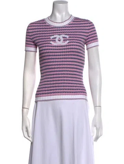 Pre-owned Chanel 2020 Striped Sweater In Blue