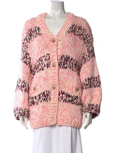 Pre-owned Chanel 2020 Striped Sweater In Pink