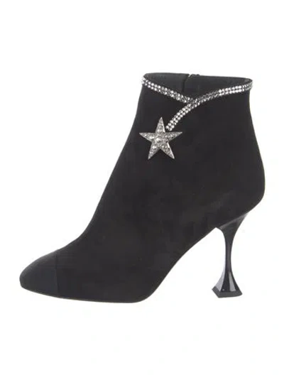 Pre-owned Chanel 2020 Suede Boots In Black