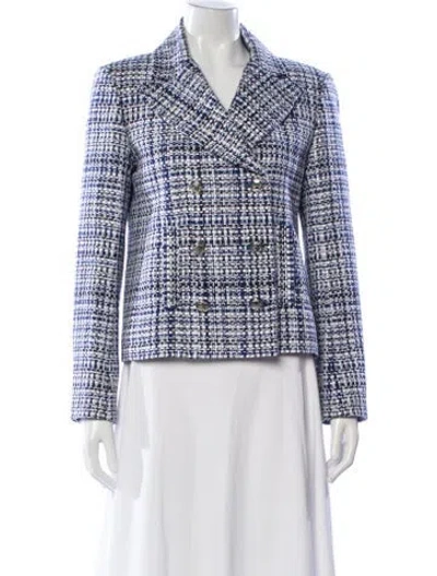 Pre-owned Chanel 2020 Tweed Blazer In Blue