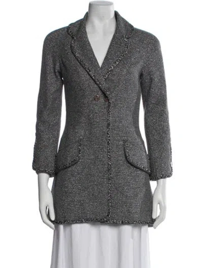 Pre-owned Chanel 2020 Tweed Blazer In Gray