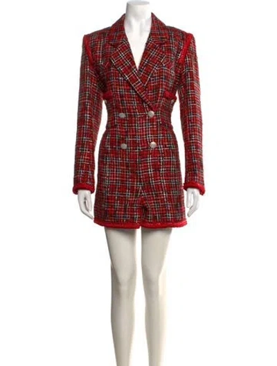 Pre-owned Chanel 2020 Tweed Jumpsuit In Red