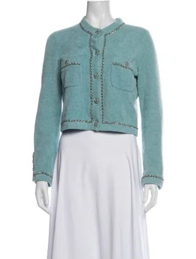 Pre-owned Chanel 2020 Tweed Pattern Jacket In Blue