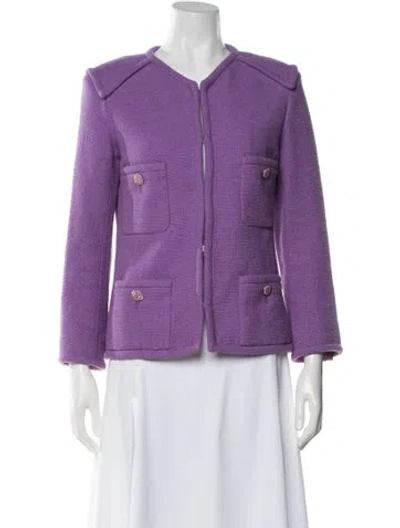 Pre-owned Chanel 2020 Tweed Pattern Jacket In Purple