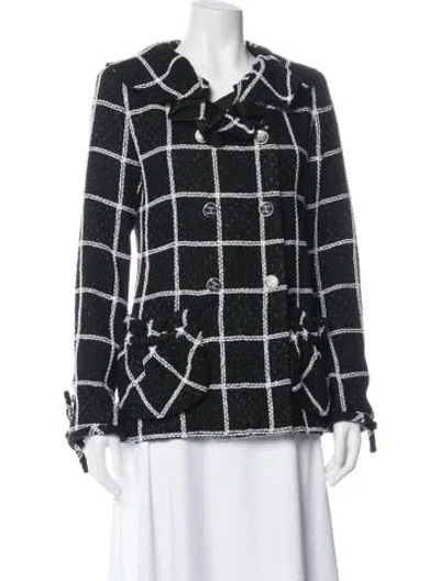 Pre-owned Chanel 2020 Tweed Pattern Jacket W/ Tags In Black