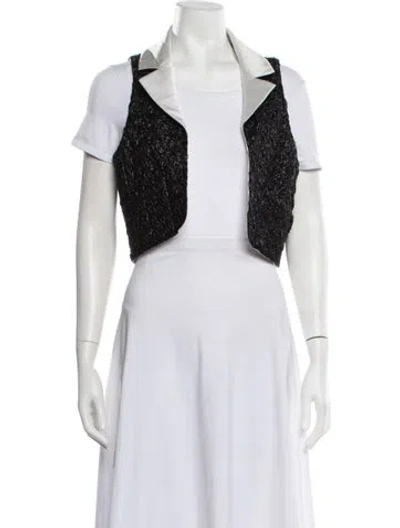 Pre-owned Chanel 2020 Tweed Pattern Vest In Black