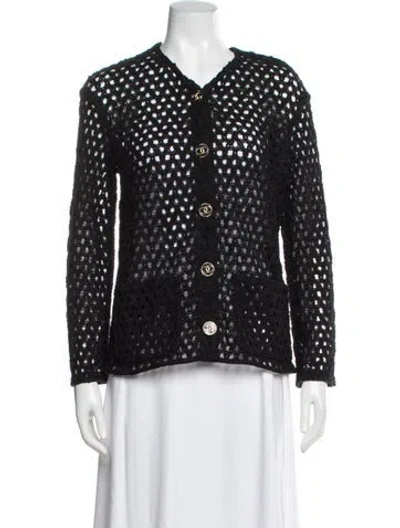 Pre-owned Chanel 2020 V-neck Sweater In Black