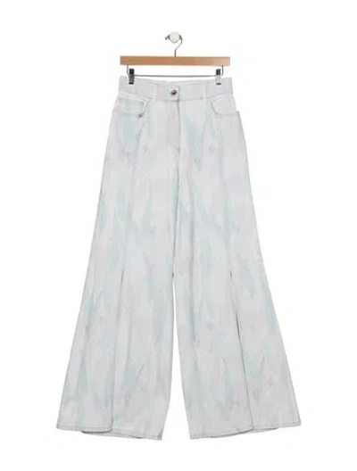 Pre-owned Chanel 2020 Wide Leg Jeans W/ Tags In Blue