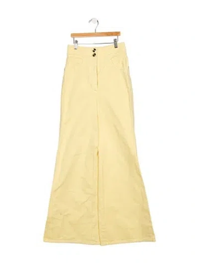 Pre-owned Chanel 2020 Wide Leg Jeans W/ Tags In Yellow