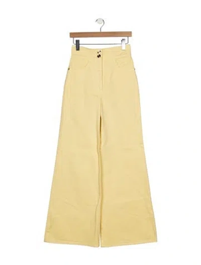 Pre-owned Chanel 2020 Wide Leg Jeans W/ Tags In Yellow