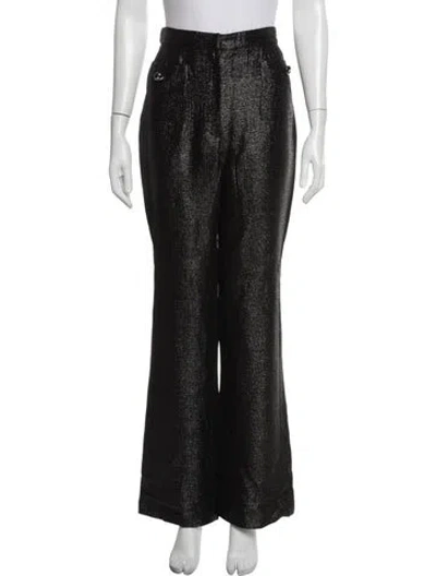 Pre-owned Chanel 2020 Wide Leg Pants In Black/metallic