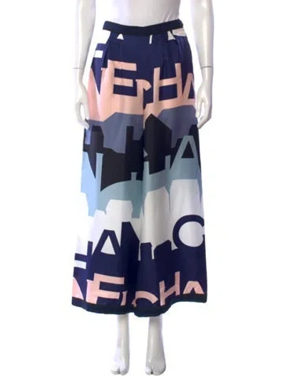 Pre-owned Chanel 2020 Wide Leg Pants In Blue