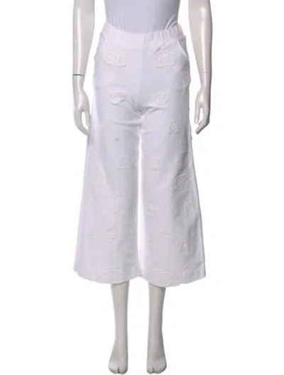 Pre-owned Chanel 2020 Wide Leg Pants In White