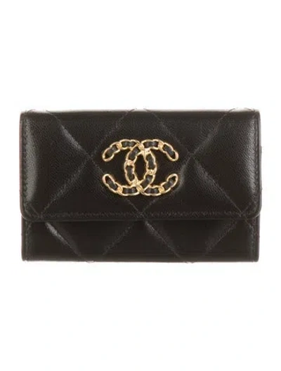 Pre-owned Chanel 2020-2021 19 Wallet In Black