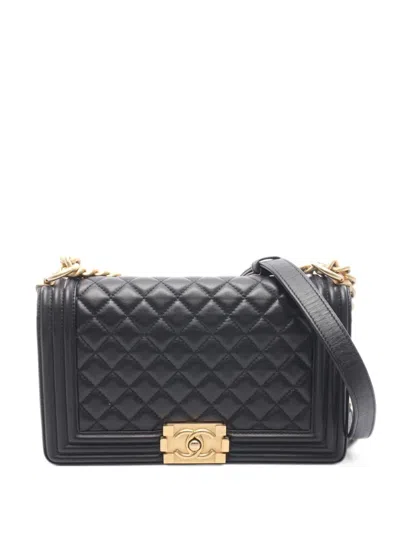 Pre-owned Chanel 2020-2021 Boy  Quilted Shoulder Bag In Black