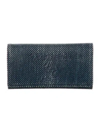 Pre-owned Chanel 2020-2021 Deauville Bifold Wallet In Blue