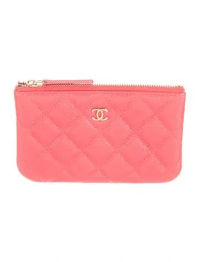 Pre-owned Chanel 2020-2021 Small O-case Pouch In Pink